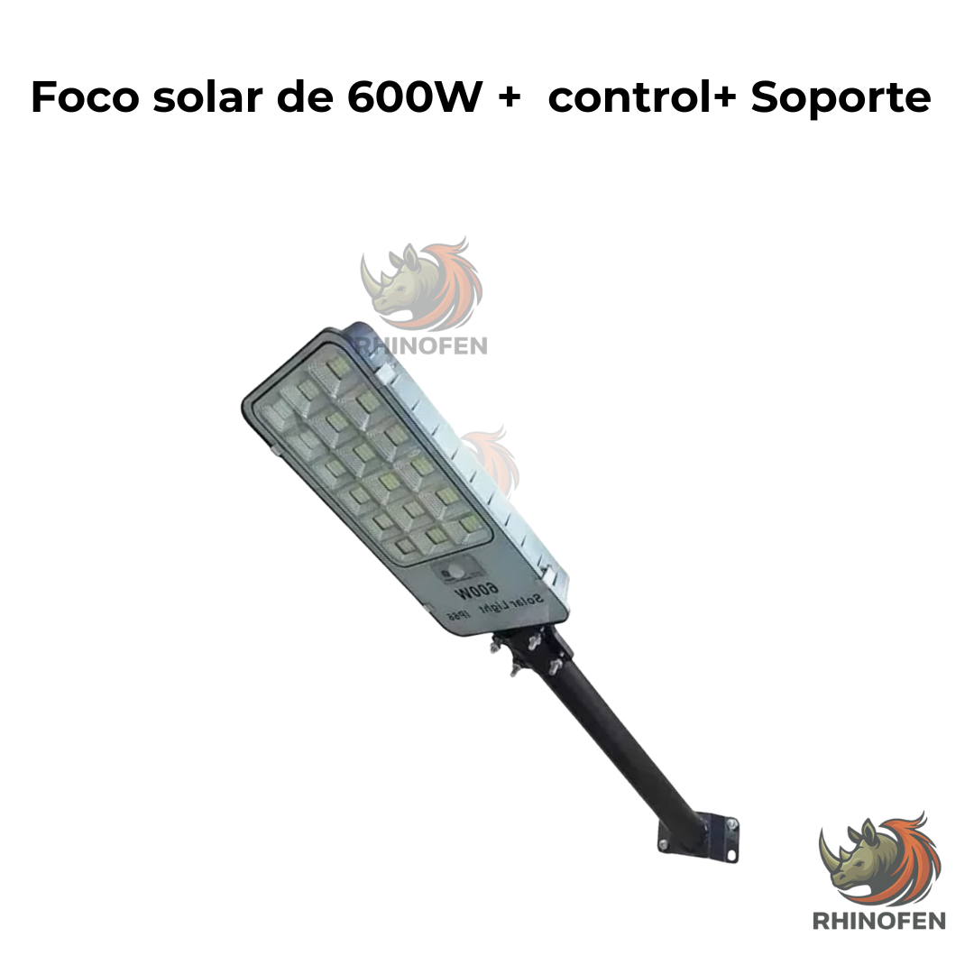 Foco Led Con Panel Solar 600w Exterior Ip66 + Soporte