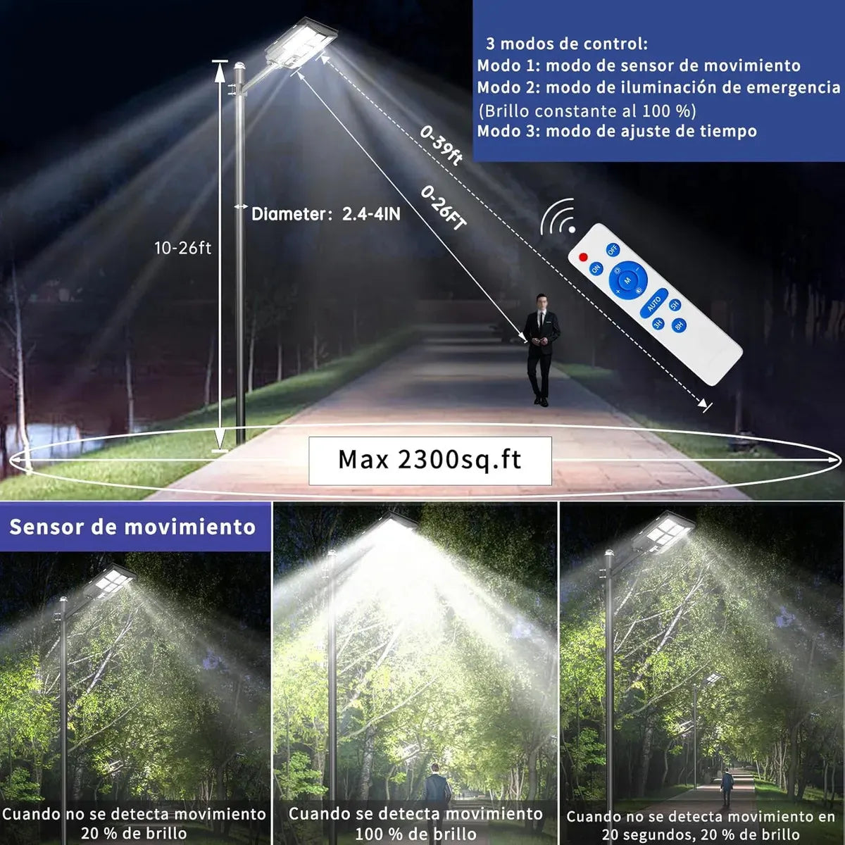 Foco Solar Led 500w Calidad + Soporte + Control