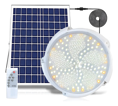 Lámpara LED Plafón Solar 1500W Luz Dual 3500K+7500K – Panel Solar + Control Remoto