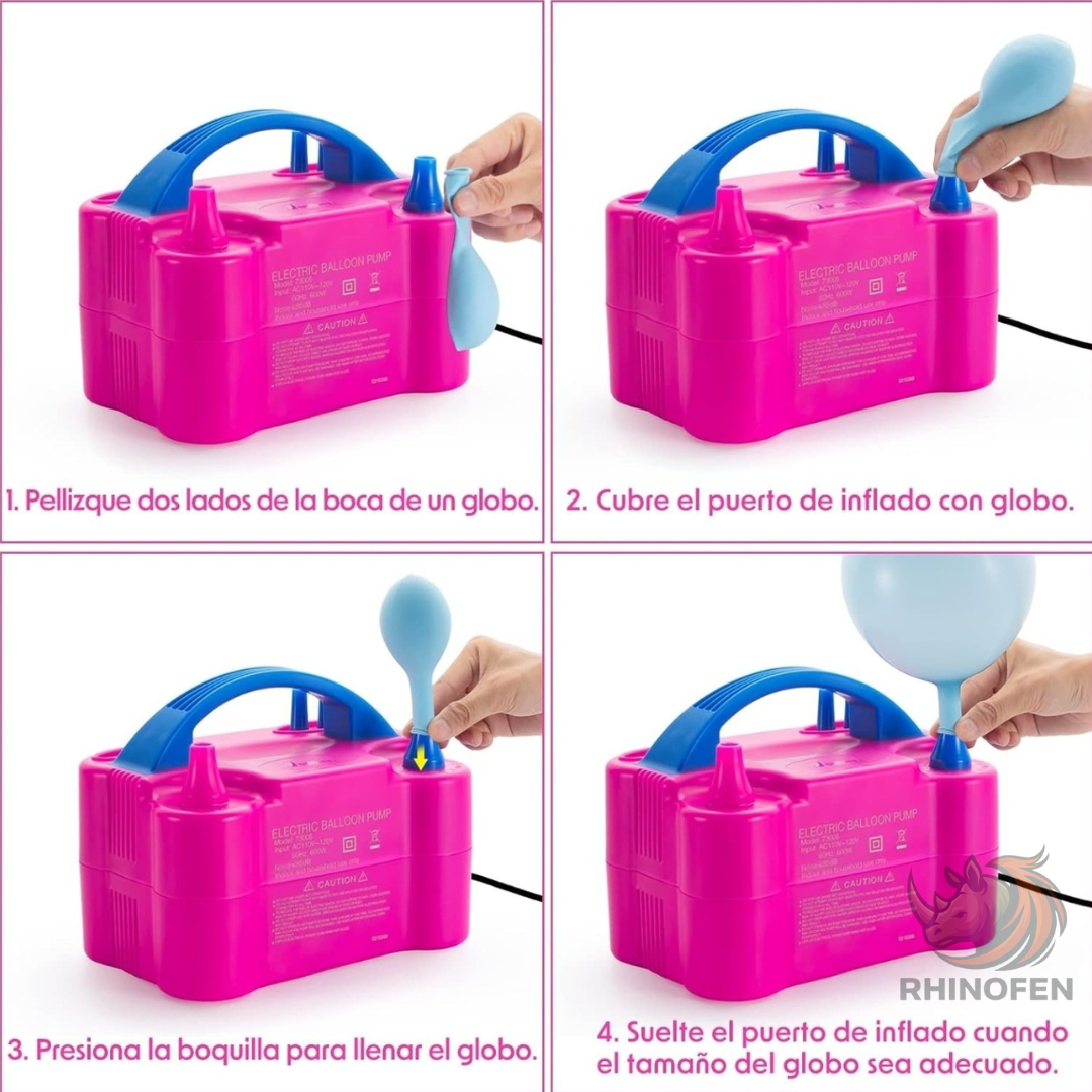 Inflador De Globos Eléctrico 2 Inyectores Inflador Rápido