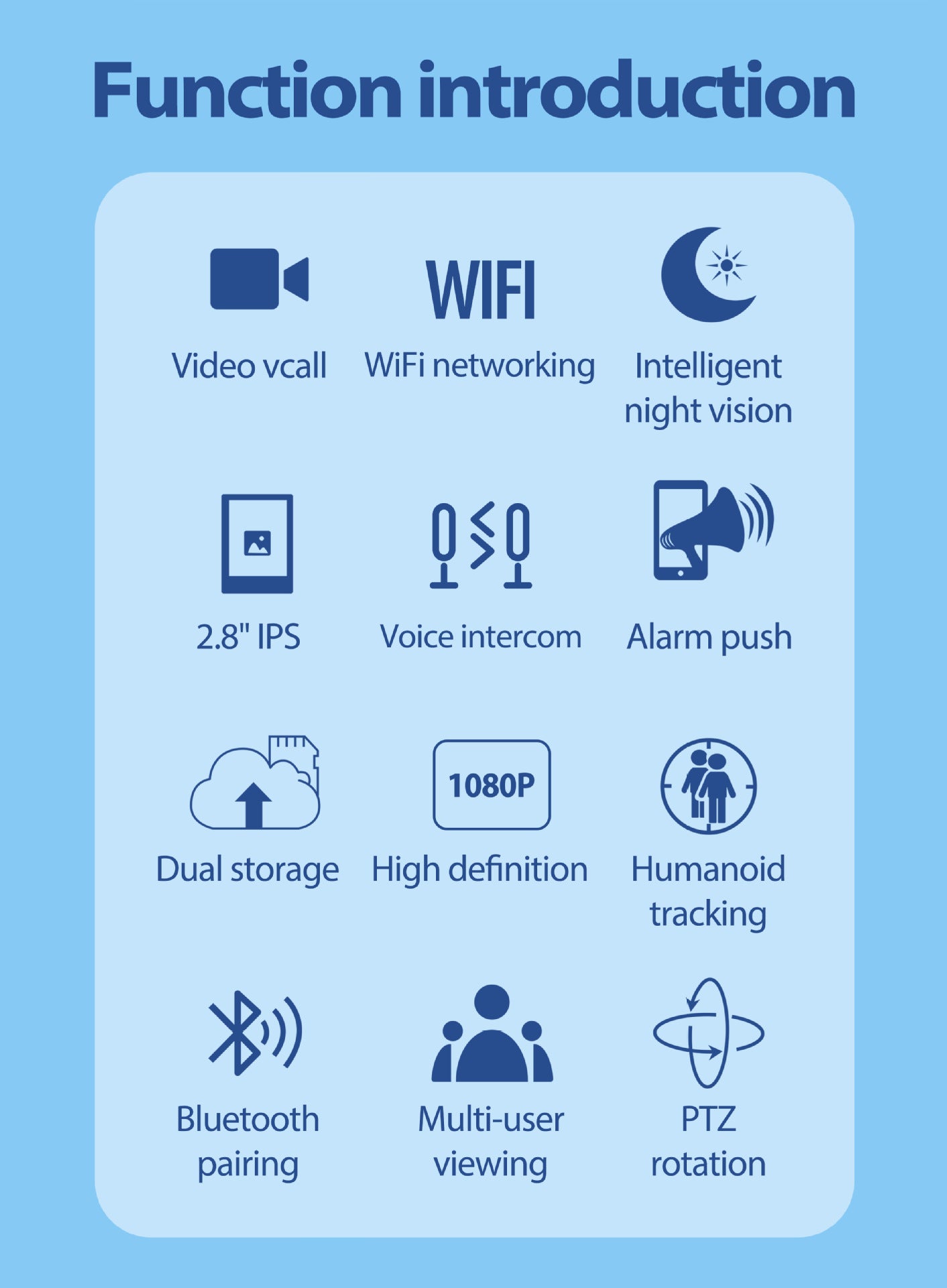 Cámara Hd Wifi 1080p Ptz Interior Baby Monitoring