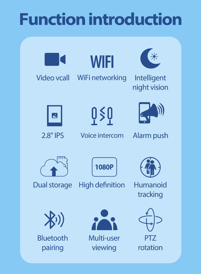 Cámara Hd Wifi 1080p Ptz Interior Baby Monitoring