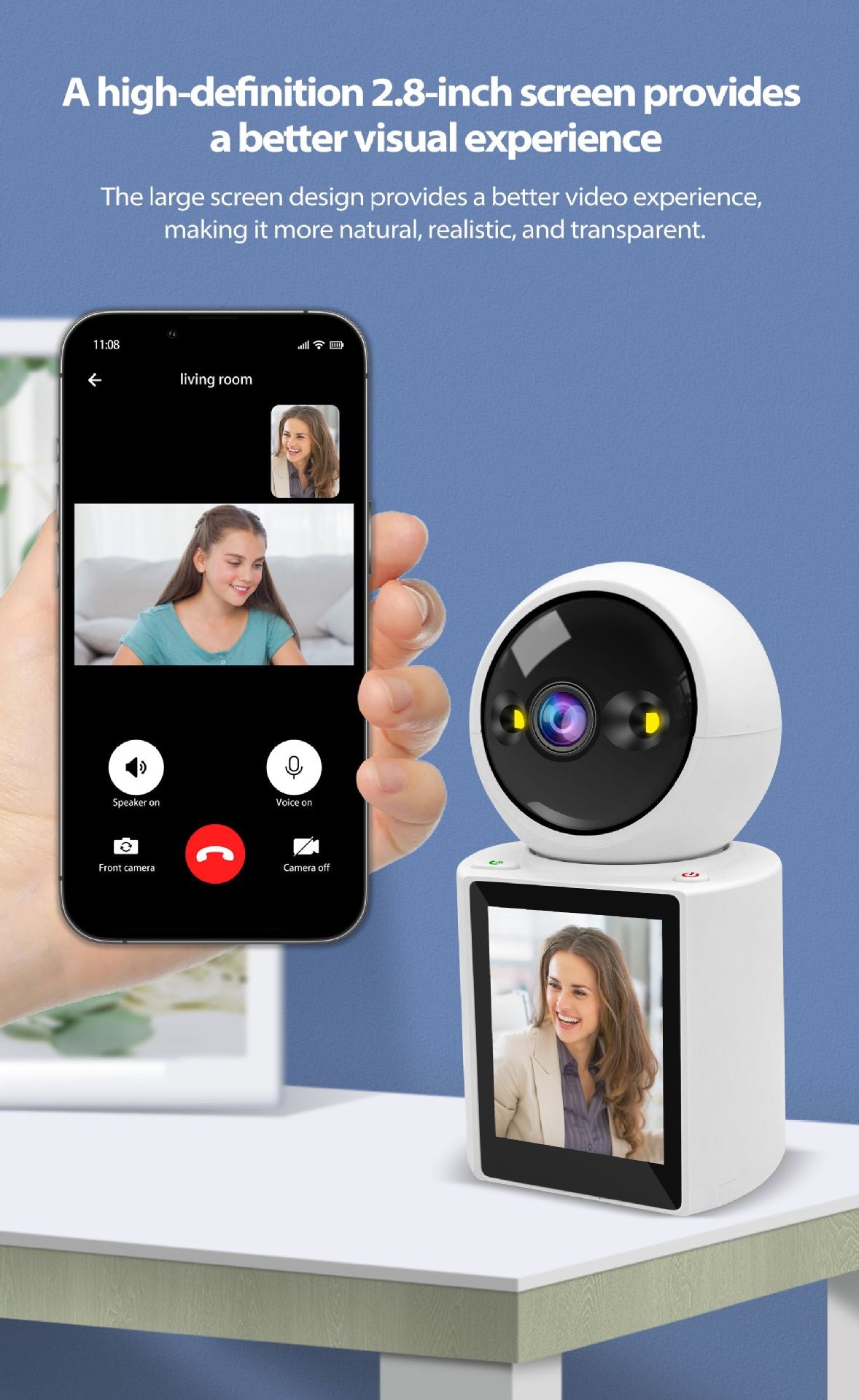Cámara Hd Wifi 1080p Ptz Interior Baby Monitoring