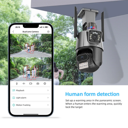 Smart Cámara Dual Baliza Wifi Alarma APP Yoosee