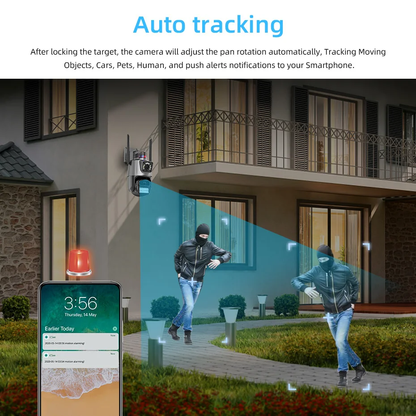 Smart Cámara Dual Baliza Wifi Alarma APP Yoosee
