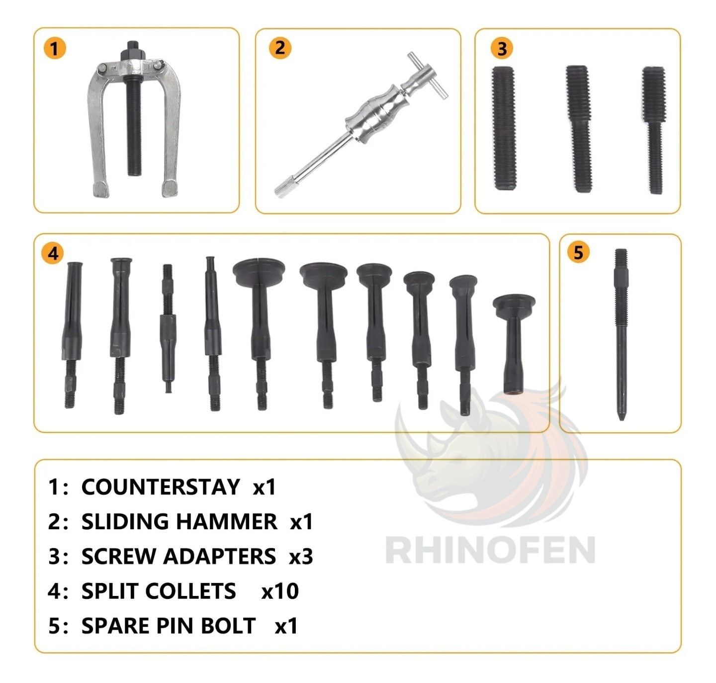 Kit 16 Piezas Extractor Rodamientos Internos + Maletin