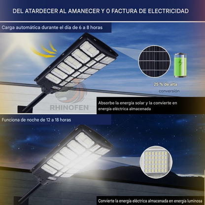 Foco Solar Led Grande 1800w Potente + Control Remoto + Soporte