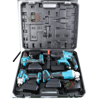 Kit 4 Herramientas Inalámbricas Brushless con 2 Baterías y Cargador