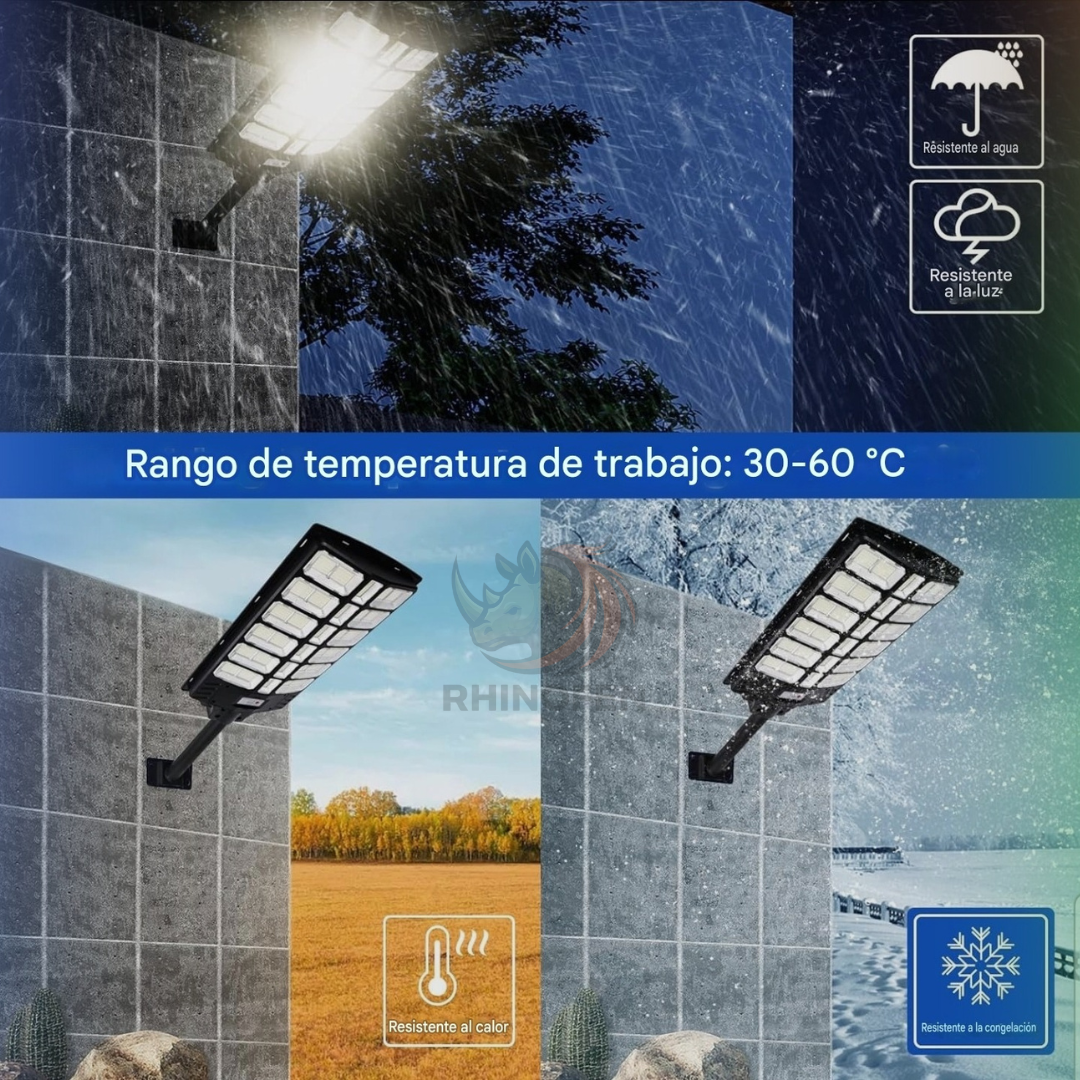 Pack 2 Foco Led Solar 1200w con Control Remoto y Base