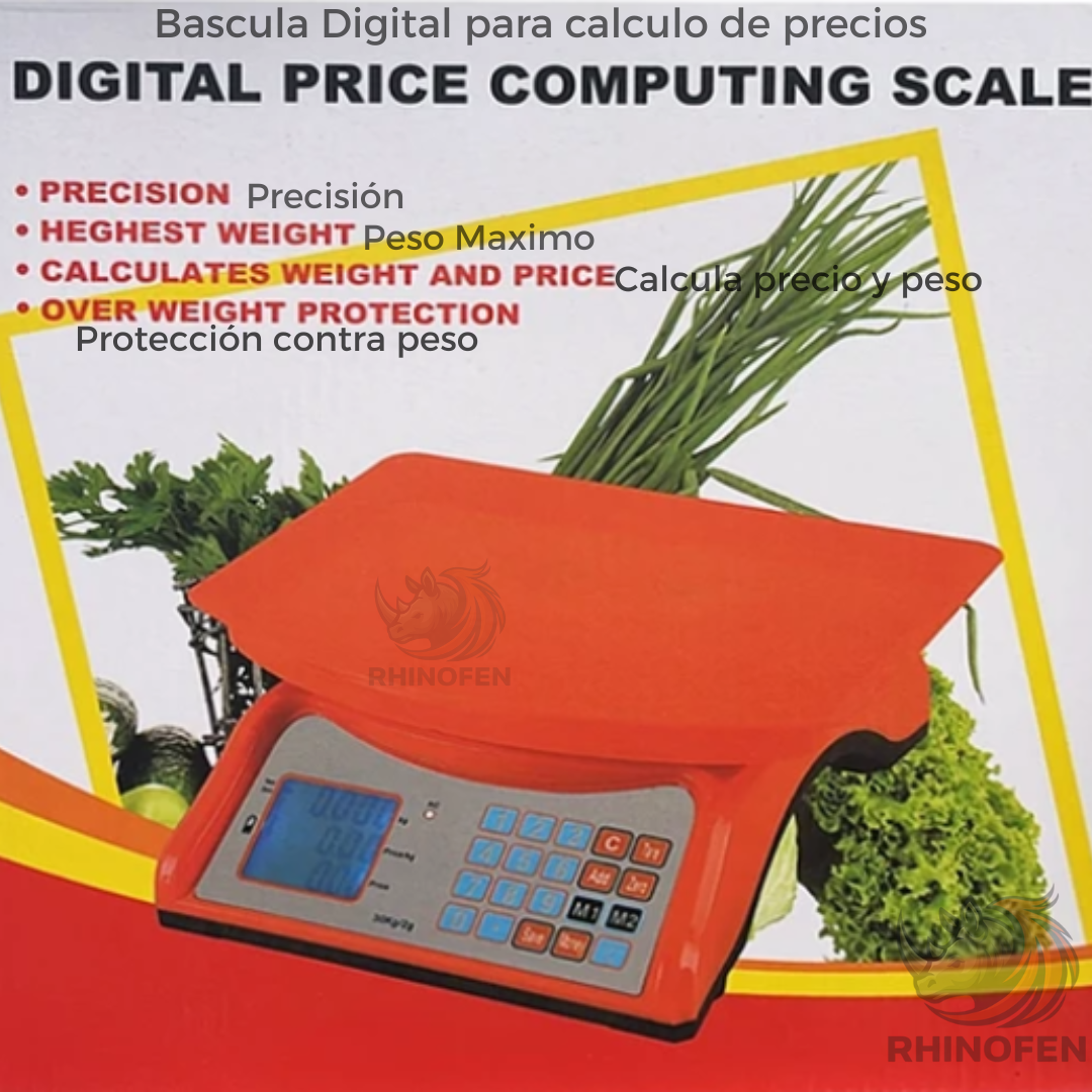 Balanza Digital Comercial 40kg color Naranja