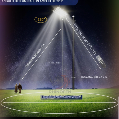 Foco Solar Led Grande 1800w Potente + Control Remoto + Soporte