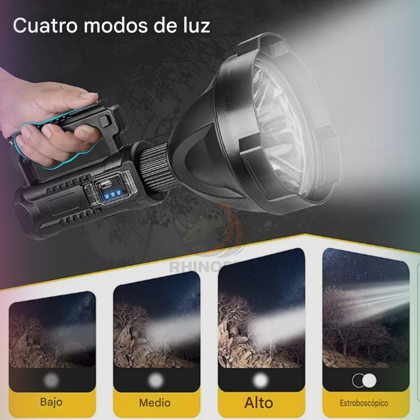 Linterna Led De Largo Alcance con Tripode / Cargador Emergencia