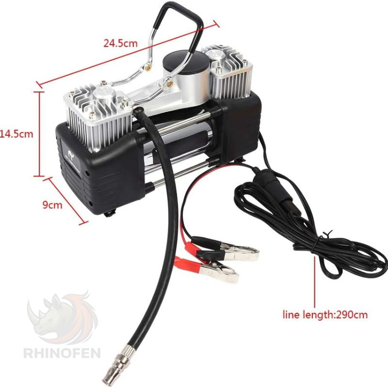 Compresor de Aire para Auto 12V Doble Cilindro