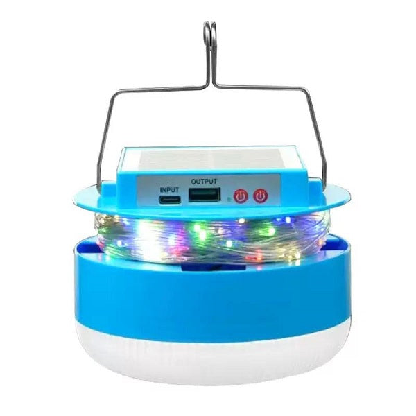 Foco Led Con Guirnalda Solar Recargable/Cargador Emergencia