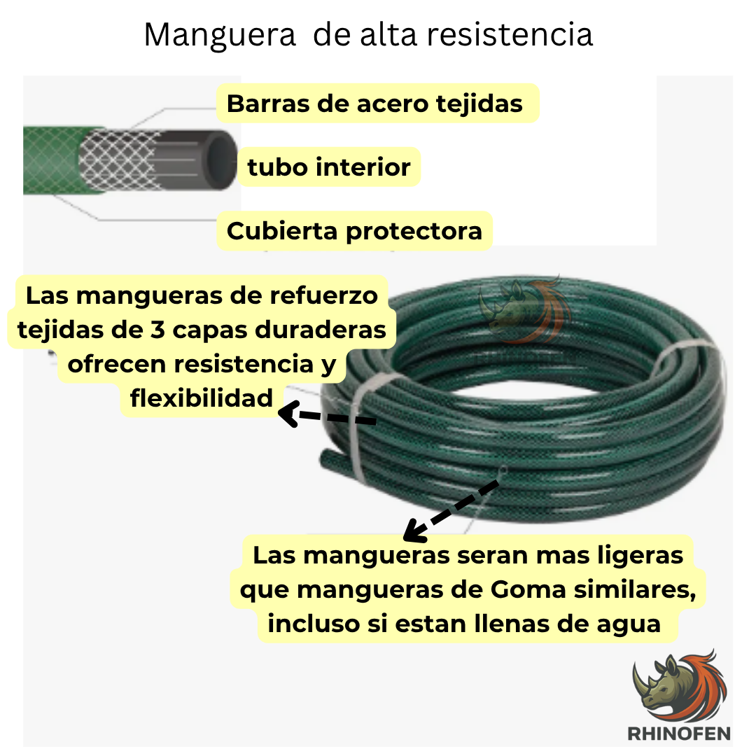 Manguera Jardín Reforzada 1/2 Pulgada 50m verde