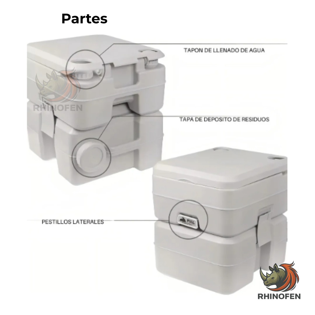 Sanitario Portátil de 20 Litros |  sanitario Químico para Camping