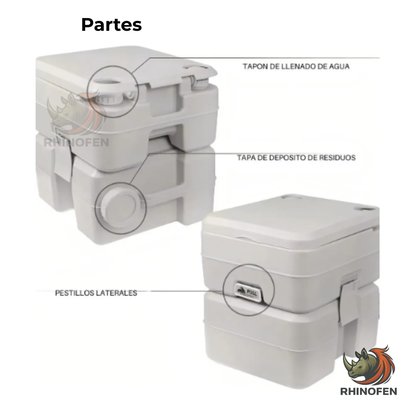 Sanitario Portátil de 20 Litros |  sanitario Químico para Camping