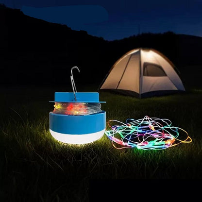 Foco Led Con Guirnalda Solar Recargable/Cargador Emergencia