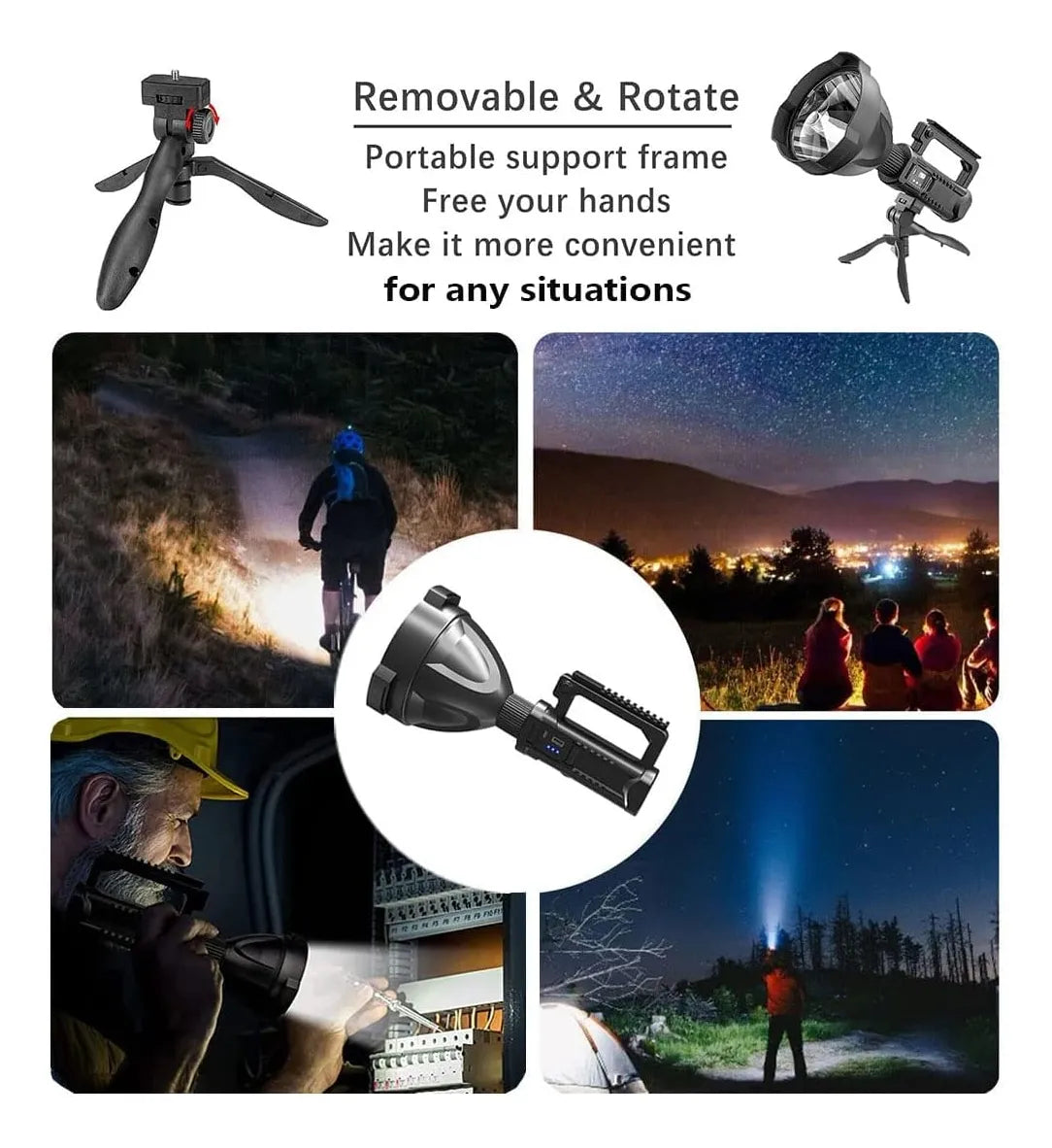 Linterna Led P70 Foco Multifuncional Recargable Potente