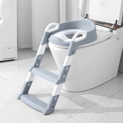 Asiento Entrenador Con Escalera Ajustable Bebe Color Gris