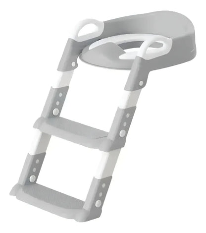Asiento Entrenador Con Escalera Ajustable Bebe Color Gris