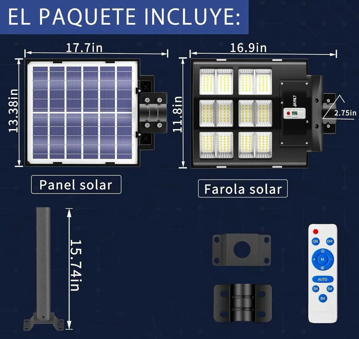 Foco Solar Led 500w Calidad + Soporte + Control