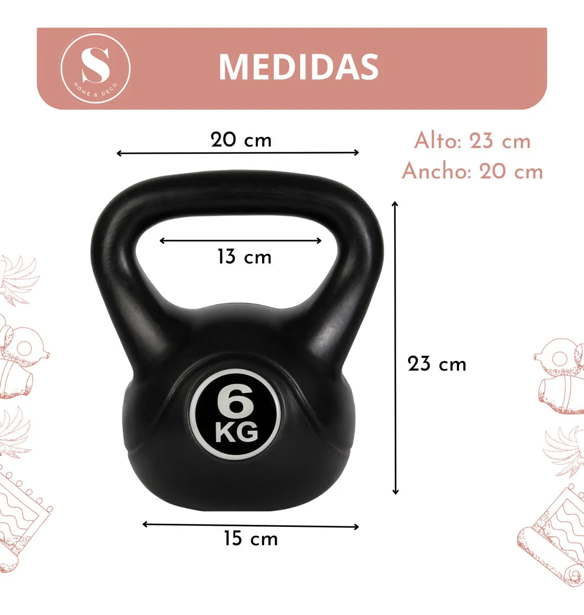 Pesa Rusa Kettlebell 6kg Entrenamiento Crossfit Fitness