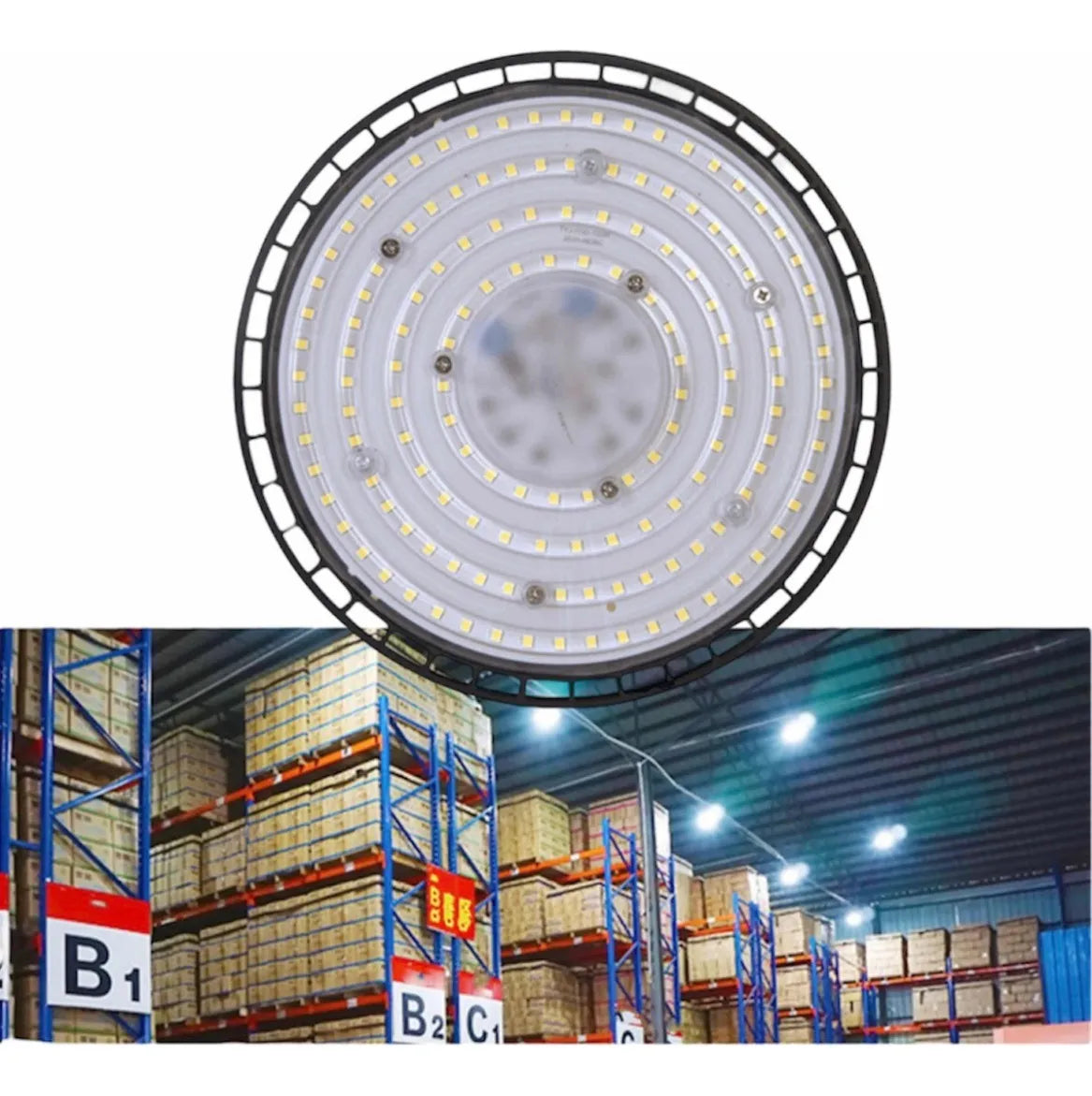 Foco Plafón Led UFO 100w Campana Techo Industrial Luz Fría