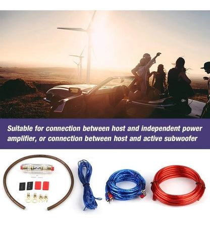 Kit Cables Para Amplificador 1500 Watts Subwoofer RCA