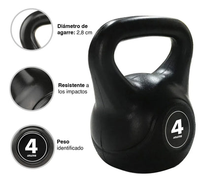 Pesa Rusa Kettlebell 4kg Entrenamiento Crossfit Fitness