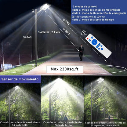 Foco Solar Led 500w Calidad + Soporte + Control