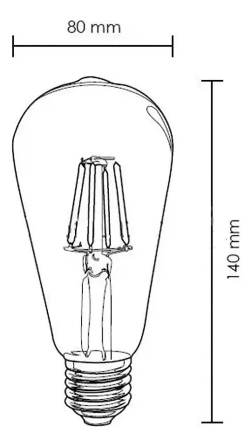 Ampolletas Filamento Led Edison 4w Retro Vintage - Blanco Cálido