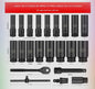 Kit Dados Impacto Largos Chicharra Llave Deslizante 22pcs Negro