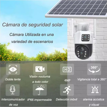 Cámara Dual Solar Ip66 Infrarrojo Wifi Exterior V380p