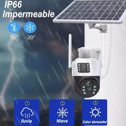 Cámara Dual Solar Ip66 Infrarrojo Wifi Exterior V380p
