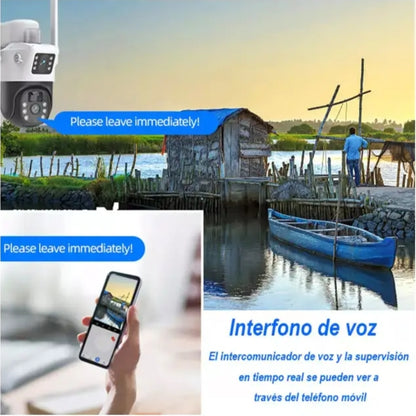 Cámara Dual Solar Ip66 Infrarrojo Wifi Exterior V380p