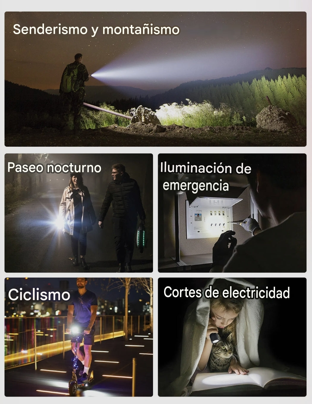 Linterna Led Telescópica Premium Aluminio Recargable Usb-C