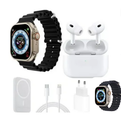 X8 Reloj Smart + Audífonos + Cargador Portátil