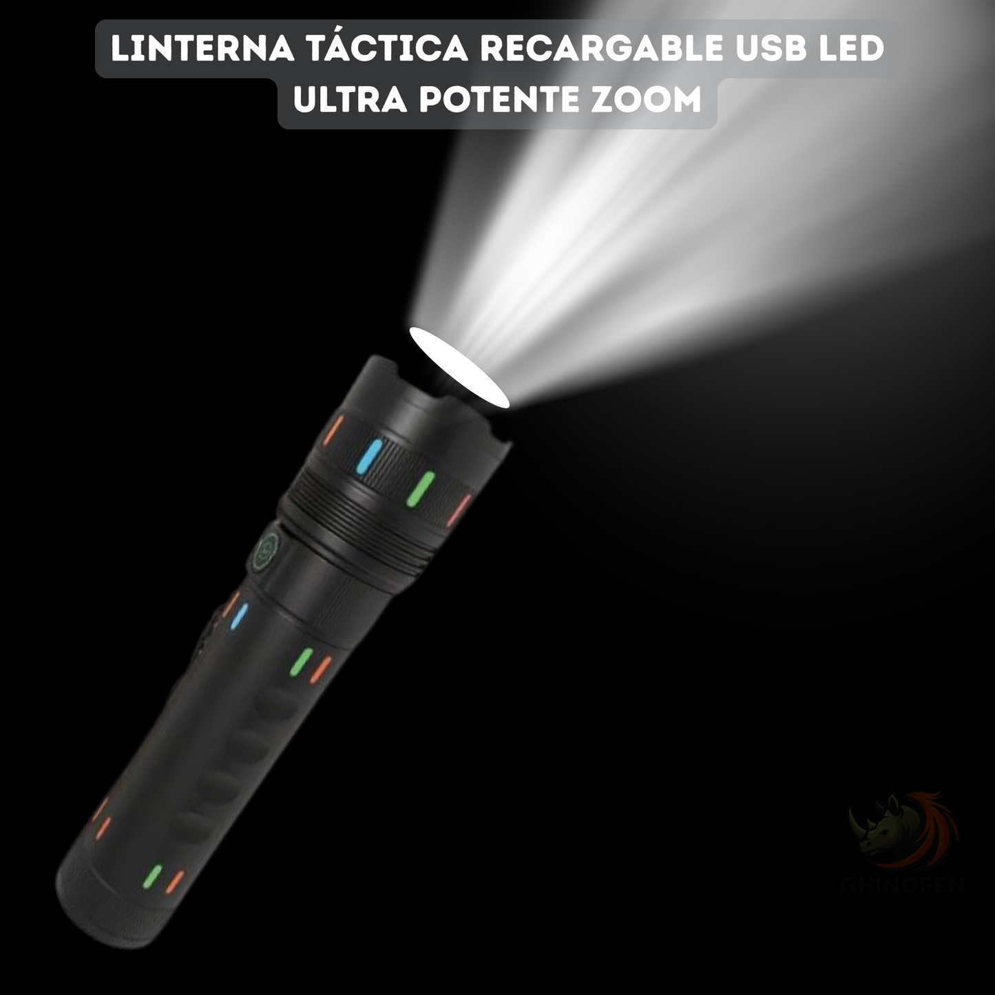 Linterna Táctica Led USB Led Ultra Potente Zoom /Power Bank