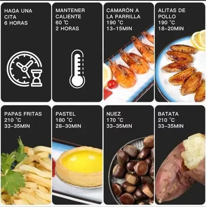 Freidora Aire 6 Litros Sin Aceite Panel Táctil Led