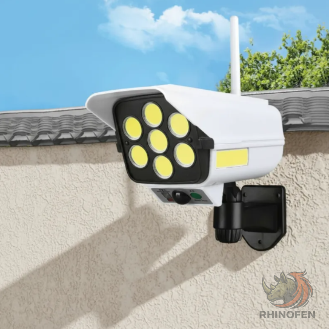 Foco Cámara de Seguridad Falsa Led Solar sensor Movimiento