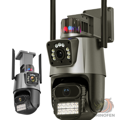 Cámara Dual IP con Alarma Baliza Wifi Ip66