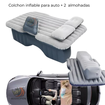 Colchon inflable para Auto con 2 Almohadas Descanso y Camping