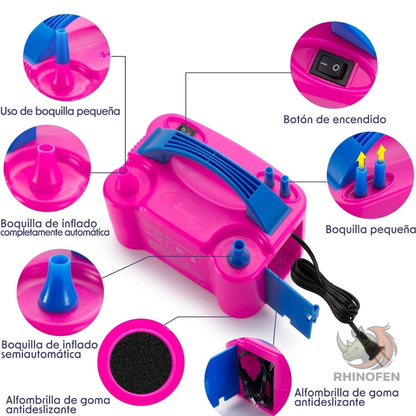Inflador De Globos Eléctrico 2 Inyectores Inflador Rápido