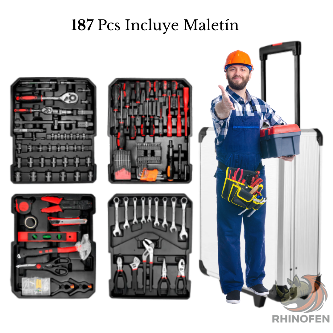 Maletín de Herramientas Aleación De Aluminio 187 piezas