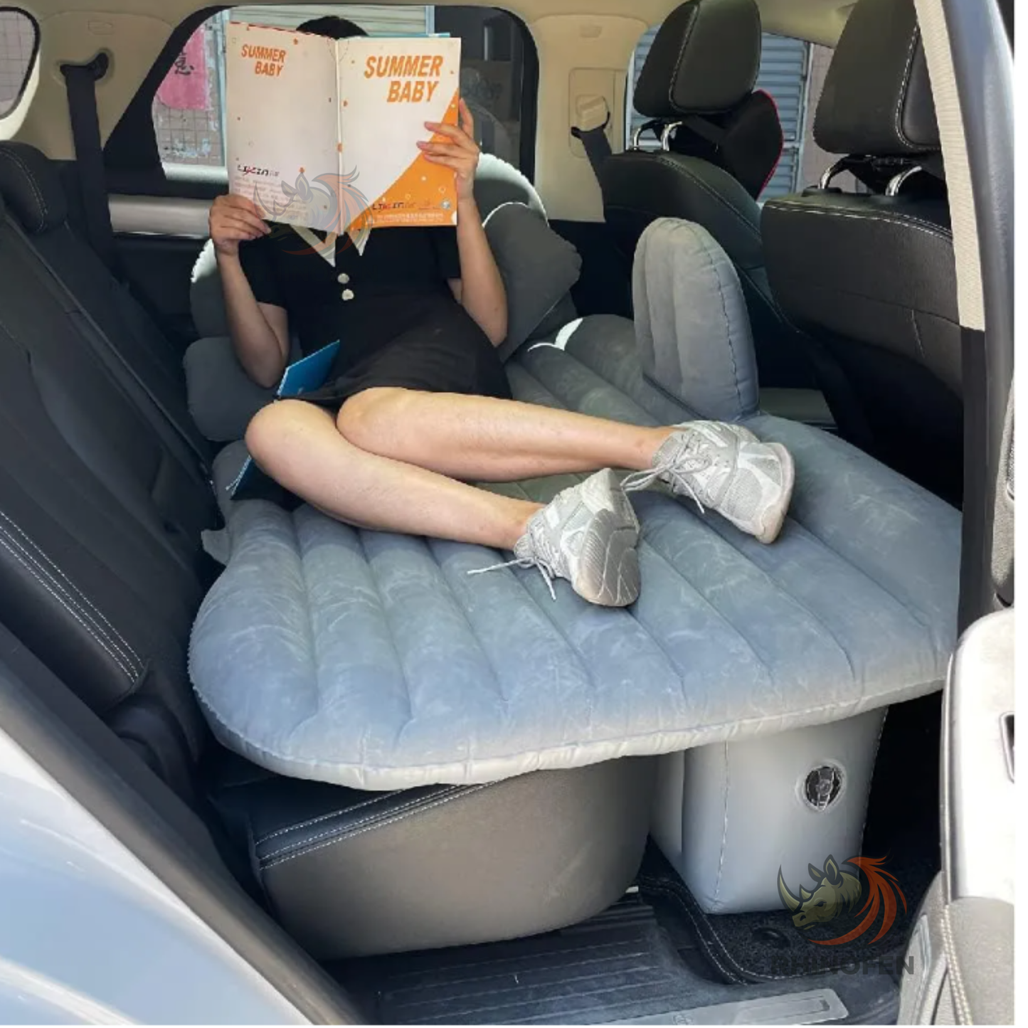 Colchon inflable para Auto con 2 Almohadas Descanso y Camping