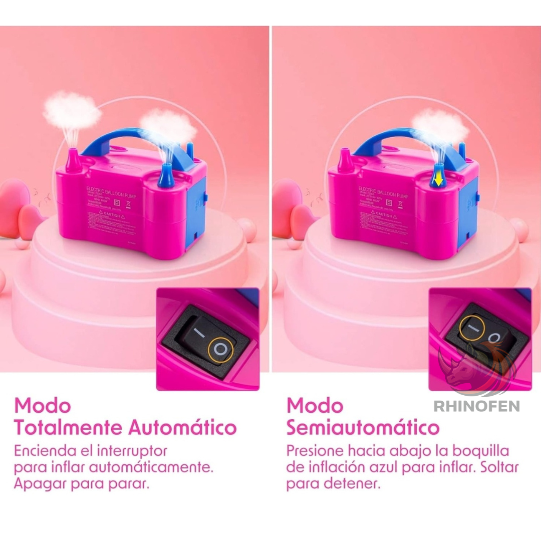 Inflador De Globos Eléctrico 2 Inyectores Inflador Rápido