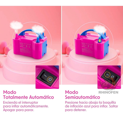 Inflador De Globos Eléctrico 2 Inyectores Inflador Rápido