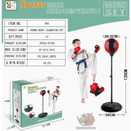 Set De Boxeo Para Niños Punching Ball Con Base