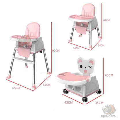 Silla para comer Multifuncional Altura ajustable rosa